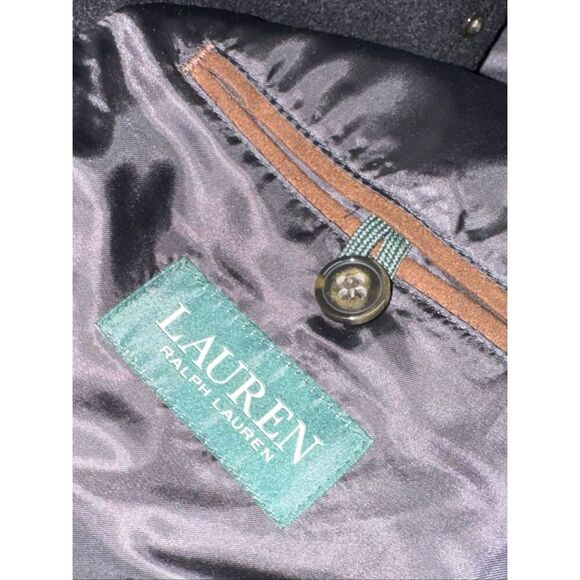 LAUREN RALPH LAUREN Jake black Hidden Button Wool Blend Overcoat jacket size 46L - Picture 8 of 8